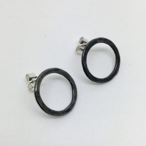 Black Oxidised Silver Earrings