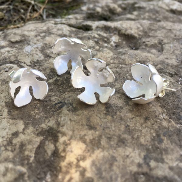 Silver Apple Blossom Earrings